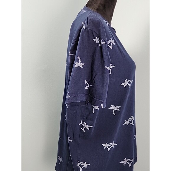 Denim & Flower Mens Navy Blue Ricky Singh Palm Trees Design T Shirt Size L - Picture 5 of 9